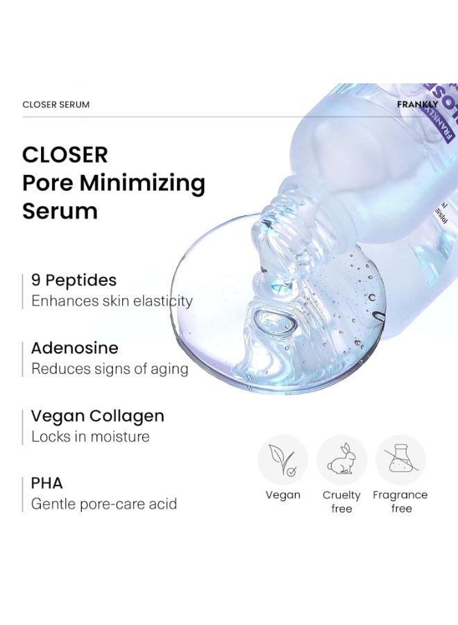 FRANKLY Closer Serum | Pore Minimizer Serum | 9 Peptides, Vegan Collagen, Adenosine, PHA | Korean Pore Minimizer for Glass Skin, Anti-Aging, Hydration, Elasticity | 1.0 fl oz - Image 3